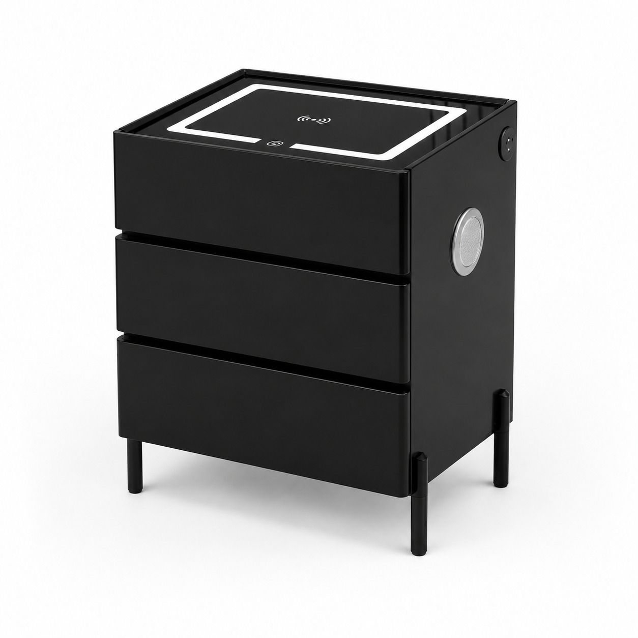 LBM FURN-Neo Smart Bedside Table- Black