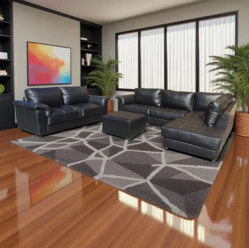 Urban Curve Leather Lounge Suite Left Sided
