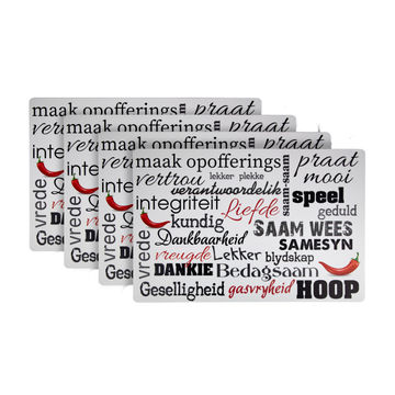 Placemats / Afrikaans Words Placemats x4