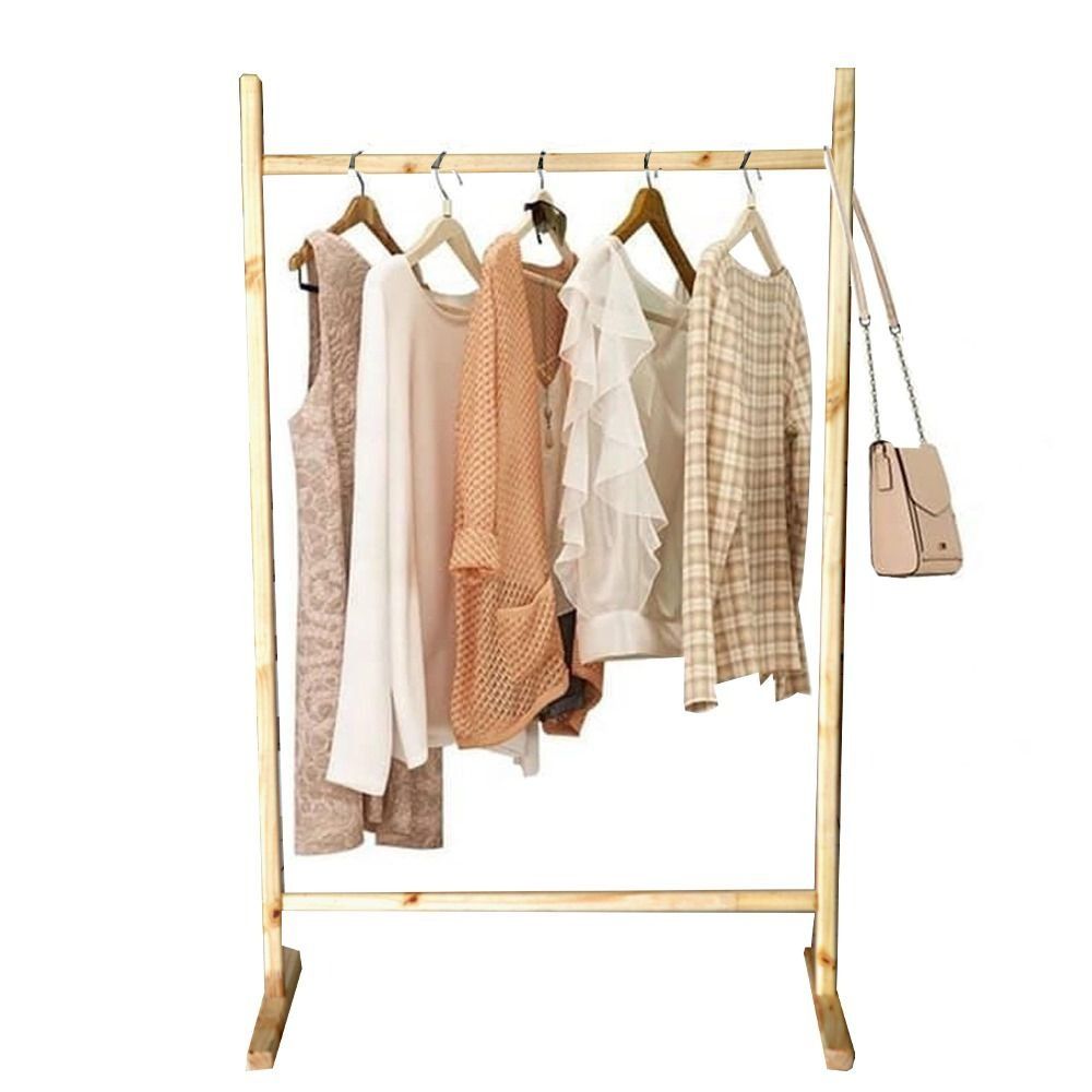 Woodly Modern Single Rail Free-Standing Clothes Rack