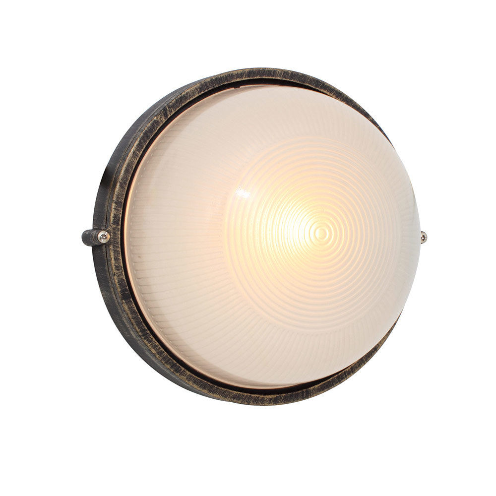 Eurolux - Round - Large Plain Bulk Head - 240mm - BlackGold - 2 Pack