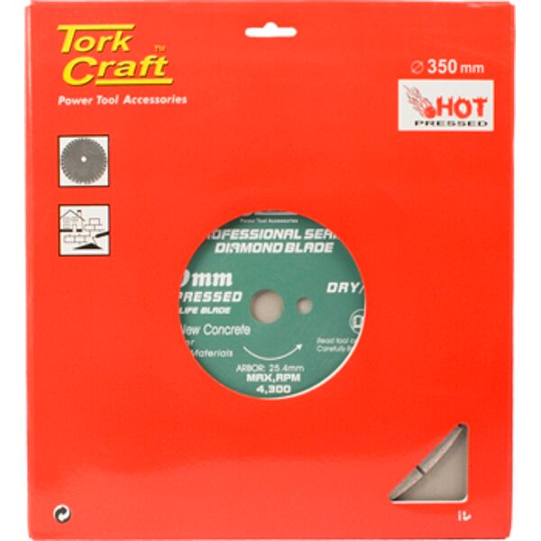 Dia. Blade 350X25.4Mm Green/New Concrete Hot Pressed