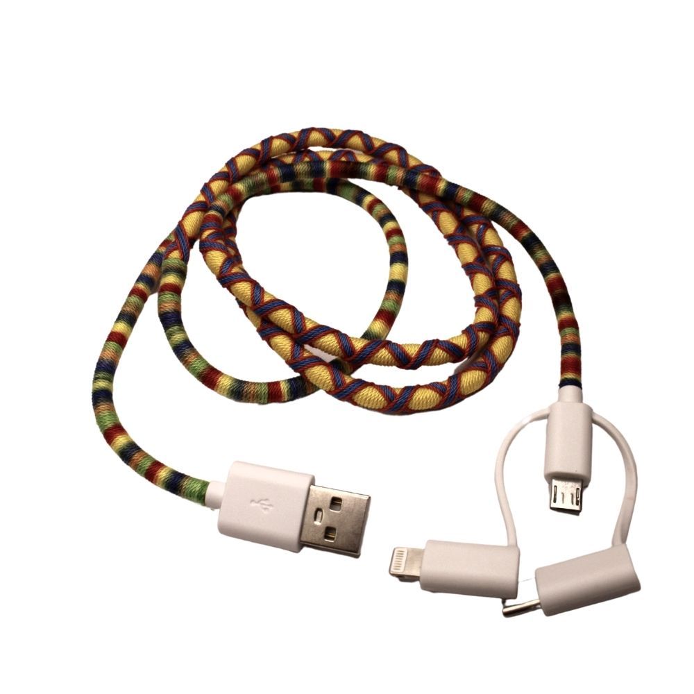 Larry's Digital Accessories - Woven 3 in 1 Cable - Yellow/Blue | LEROY ...