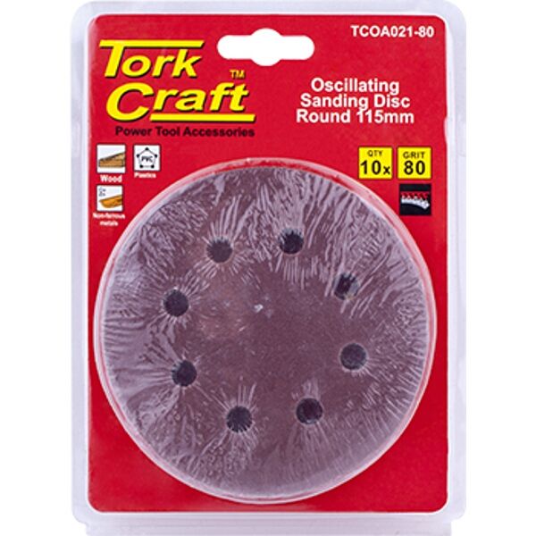 Oscilating Sandpaper A/O 115Mm 10Pc  Round 80Grit