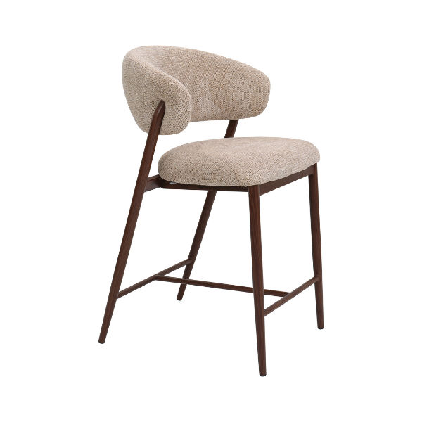 Chair Crazy Lyon Kitchen Stool Walnut Metal Frame Aragon Latte Fabric