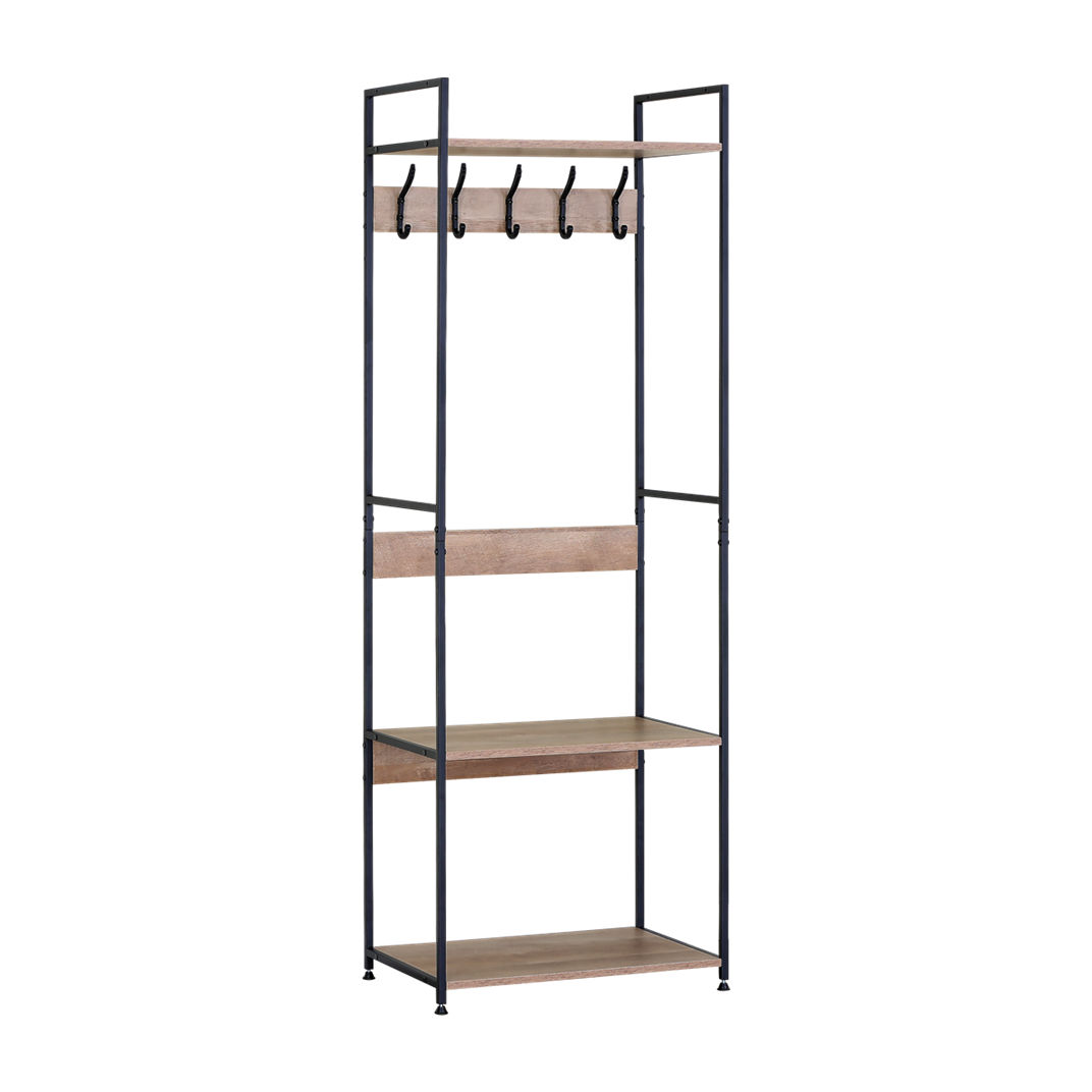 Minsk Open Wardrobe with Coat Hooks and 3 Shelves