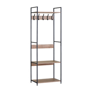 Minsk Open Wardrobe with Coat Hooks and 3 Shelves