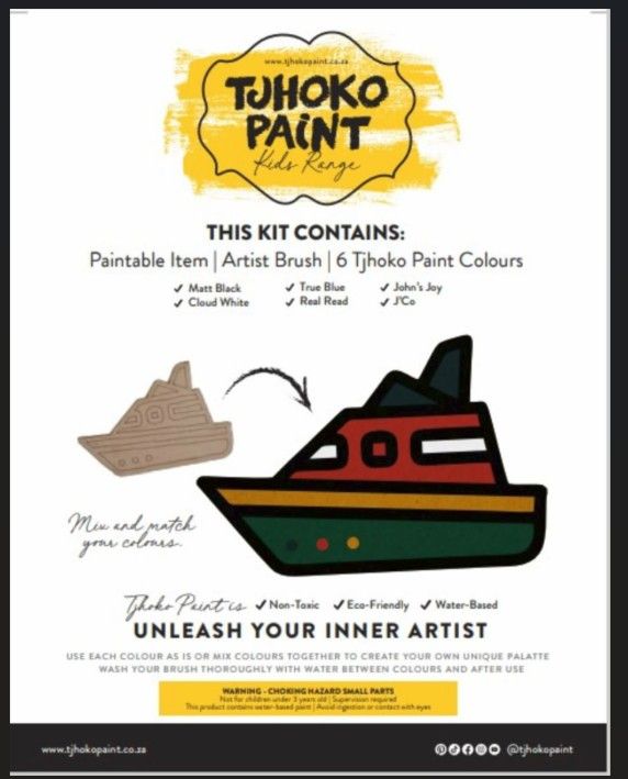 Tjhoko Paint Kids Range Boat Painting Kit, 200x151mm