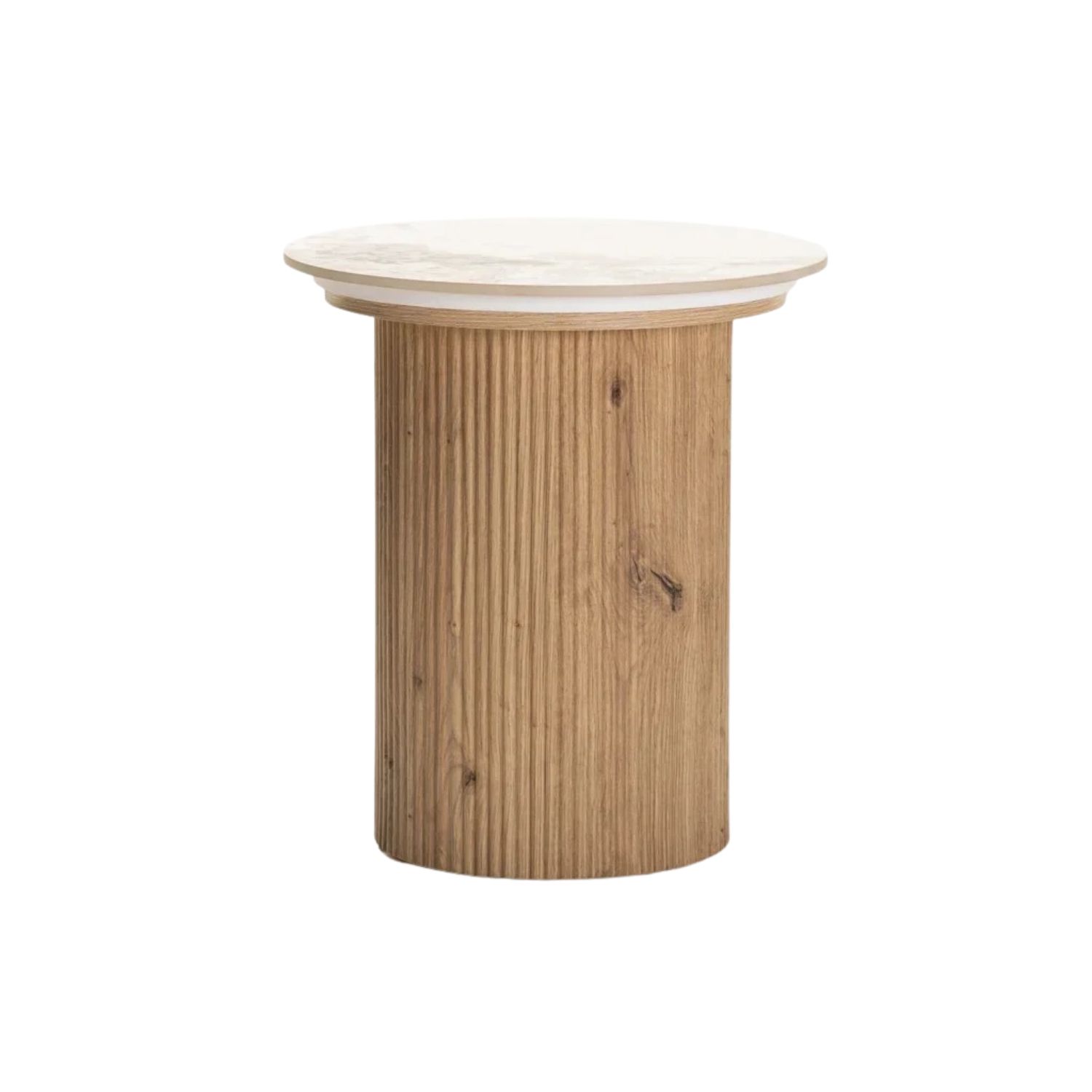 45cm Round Ceramic Stone Look Side Table