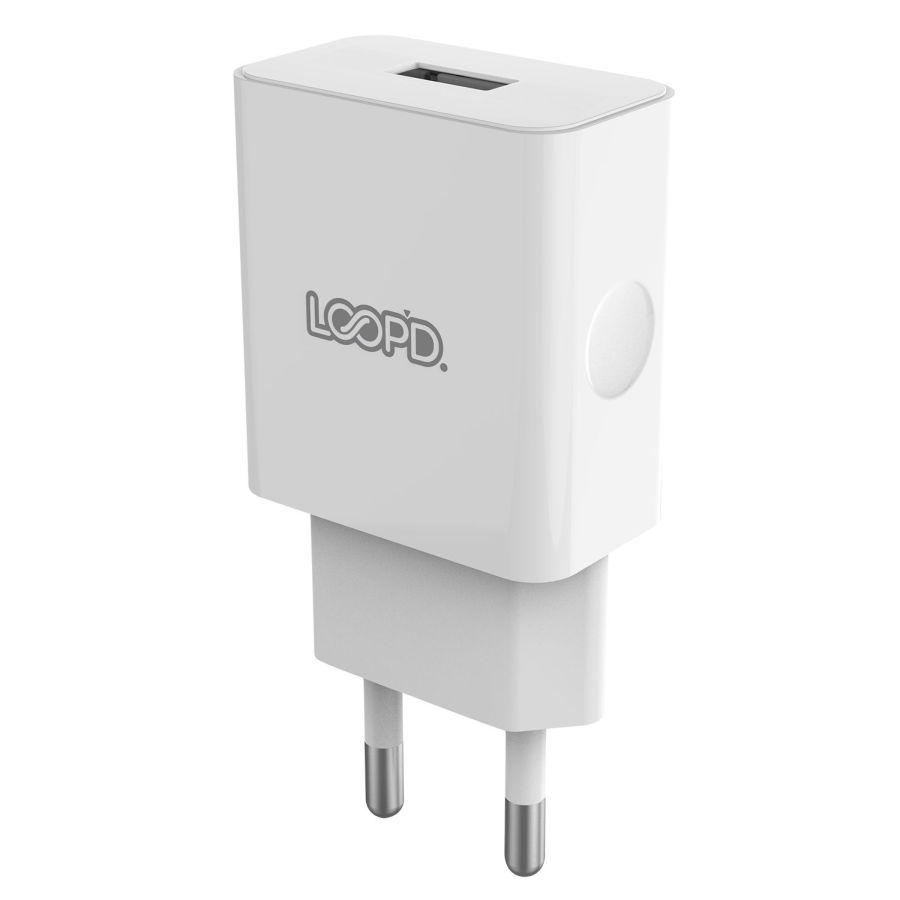 LOOPD 1 Port 2.1A Wall Charger-White