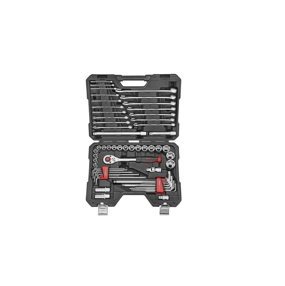 Force 1/2" Dr 62Pc Wrench Combi Set Sockets L Key