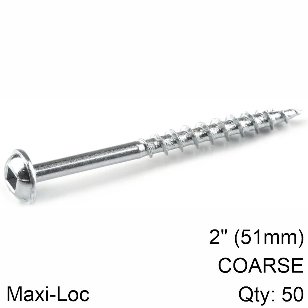 Kreg Zinc Pocket Hole Screws 51mm 2.00" 8 Coarse Thread LEROY