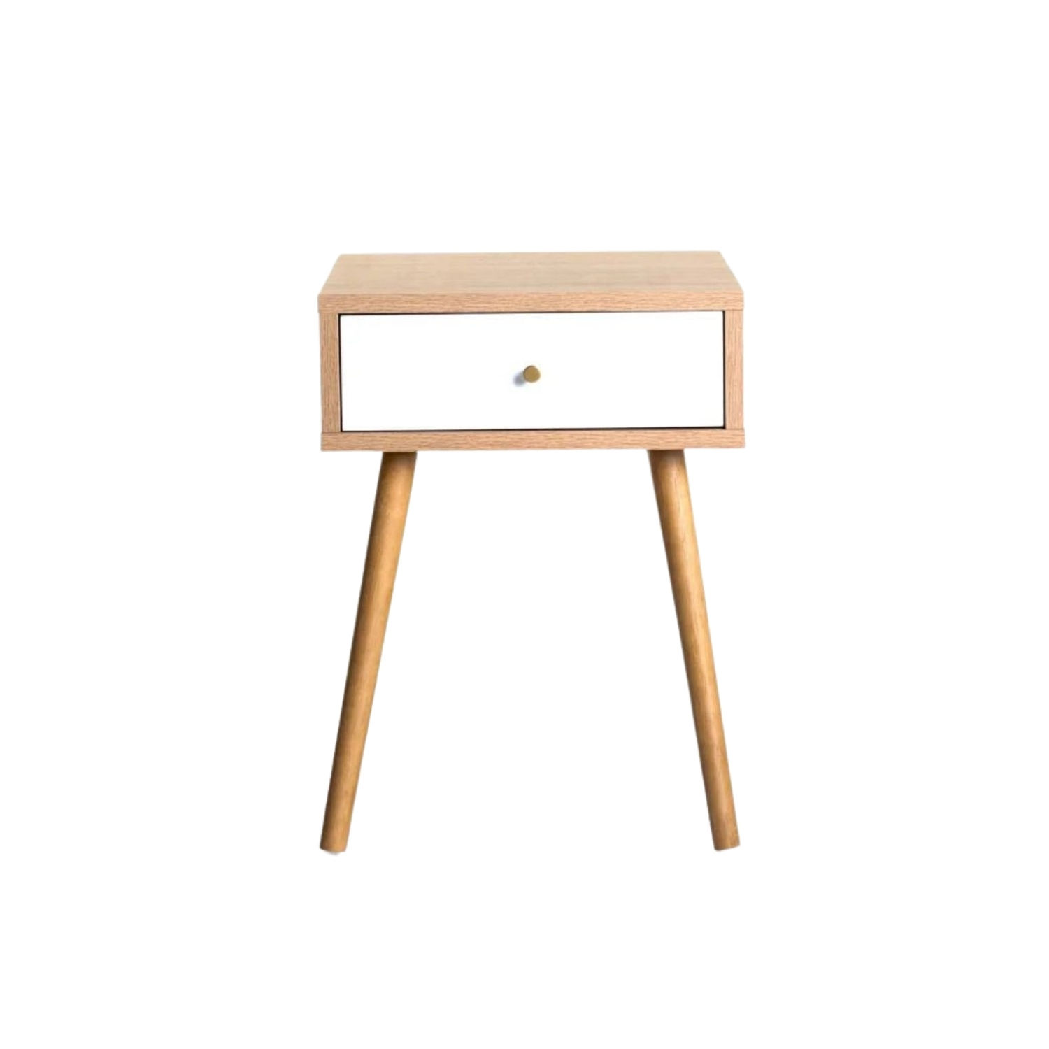 Whitewash Solid Wood 1 Drawer Bedside Pedestal