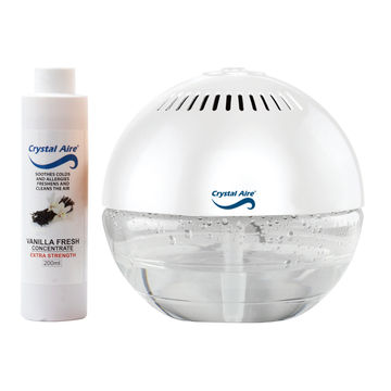 Crystal Aire LED Globe Air Purifier with 200ml Vanilla concentrate