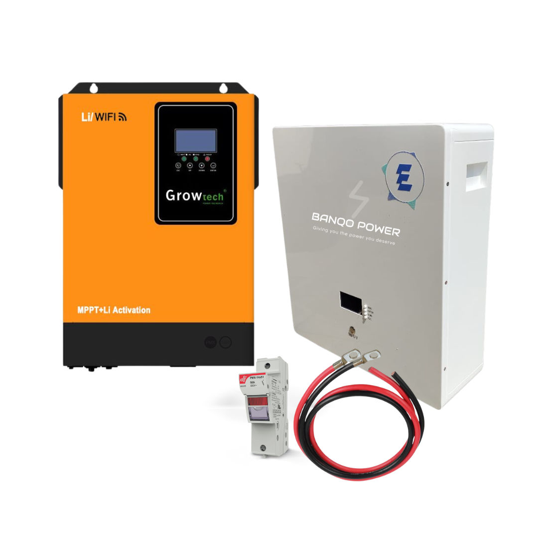 5.5kW Growtech Inverter| 5.43kWh Banqo E-Series Lithium Battery