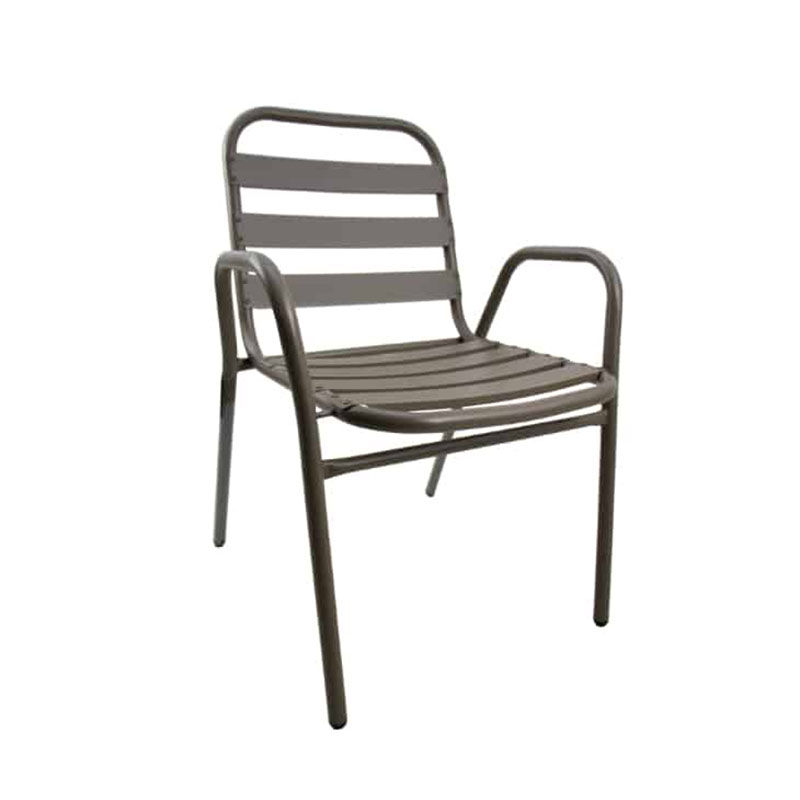 Vividitto - Metal Chair with Arms - Cappuccino