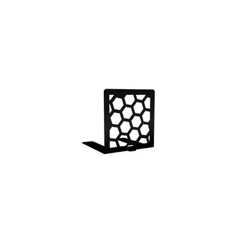 Black Honeycomb Bookends &ndash; Set of 2 Modern Decorative Book Holders