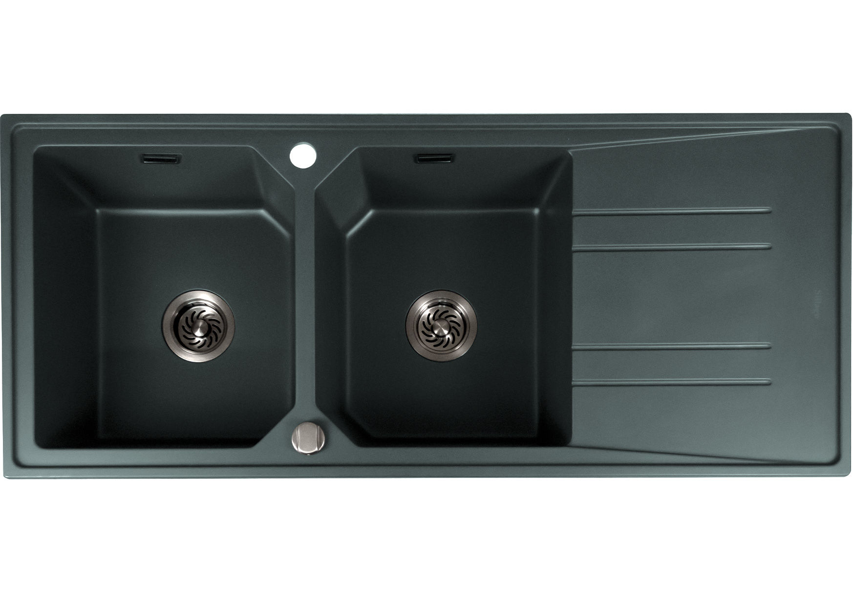 Mahina Double Bowl Quartz Kitchen Sink Grey - Silver