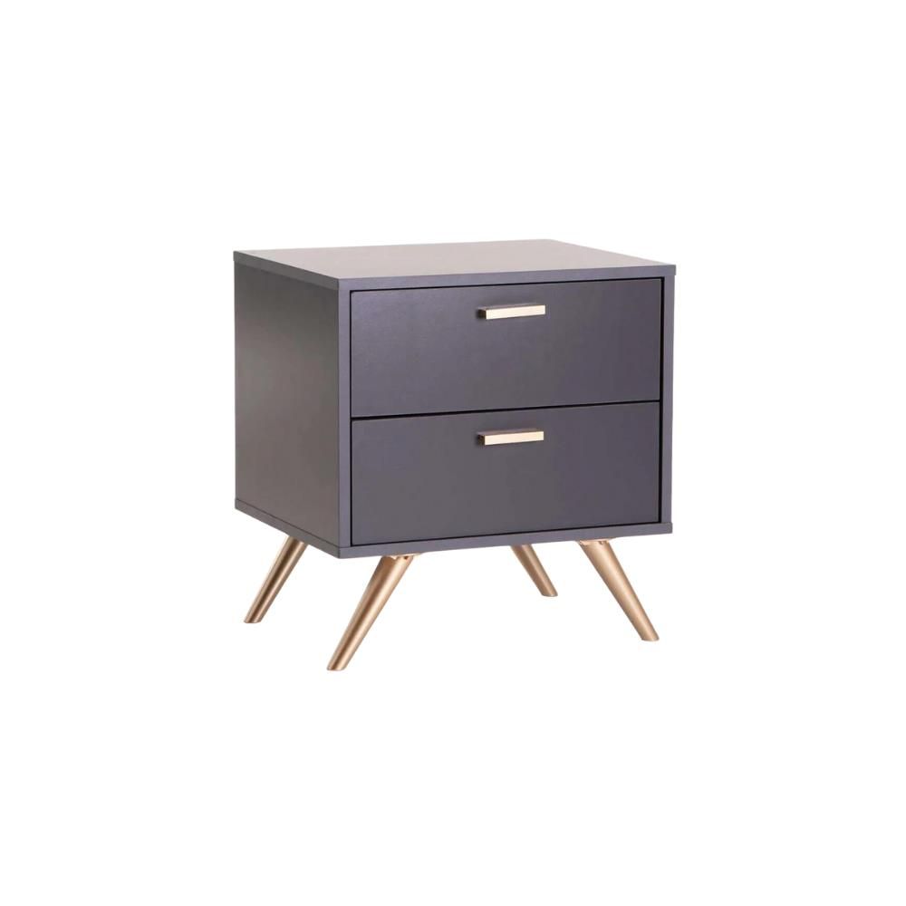Aurora 2-Drawer Nightstand - Grey