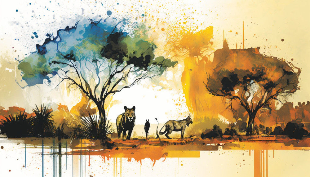 Canvas Wall Art - Canvas Wall Art –Kruger National Park Safari - B1089 - [120 x 80 cm]