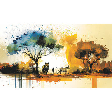 Canvas Wall Art - Canvas Wall Art –Kruger National Park Safari - B1089 - [120 x 80 cm]