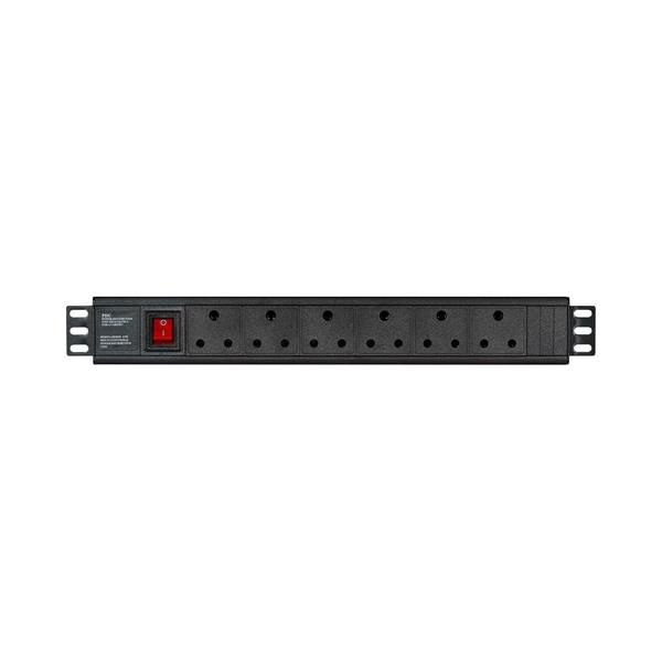 Linkqnet 6-Port Sa 3-Pin 1.5U Rackmounted Metal Multiplug Pdu