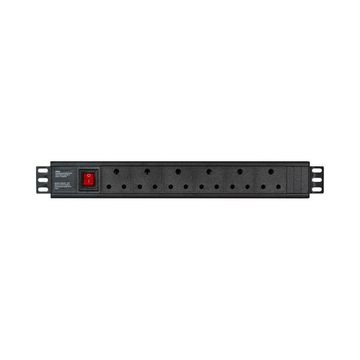 Linkqnet 6-Port Sa 3-Pin 1.5U Rackmounted Metal Multiplug Pdu