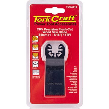 Quick Change Flush Cut Wood Saw Blade 34Mm(1-5/16")14Tpi Crv