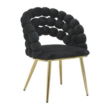 2 x Luxuria Velvet Bubble Armchair (Black)