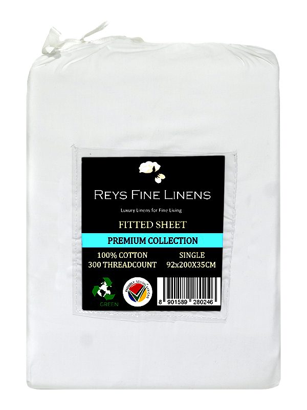 Rey's Fine Linen - Premium Collection - Fitted Sheet-Single XL-01 Pack