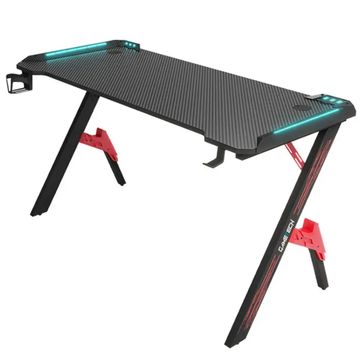 Y-Shaped Gaming Desk with RGB LED Lights - Black (D2104B)