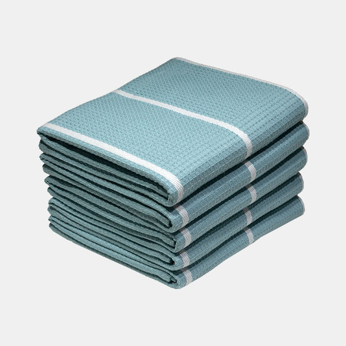 Bunty's Kitchen Towel - Design 2385 - 045x070cms - (05 Pc Pack) - Stripes - Pastel Turquoise