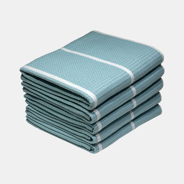Bunty's Kitchen Towel - Design 2385 - 045x070cms - (05 Pc Pack) - Stripes - Pastel Turquoise