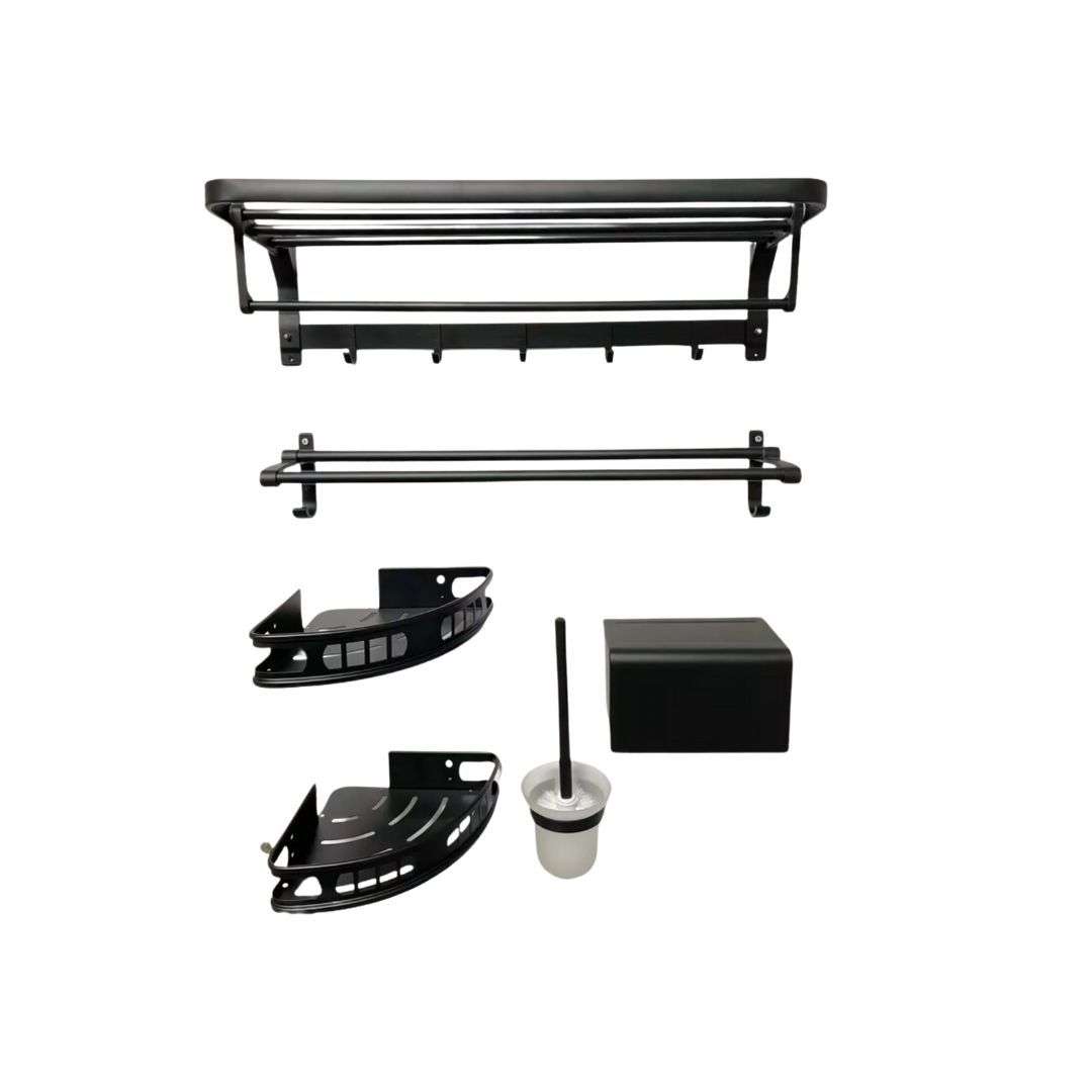 BATHROOM ACCESSORIES 5PC SET - BLACK