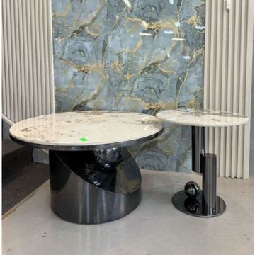 Celestia Marble & Metal Coffee Table Set