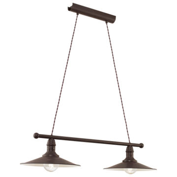 Stockbury - 2 Lights - Pendant - 800mm - Antique Brown