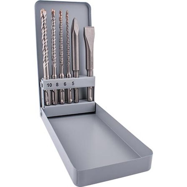 Sds Plus Mixed Set Sds 5 6 8 10Mm X 160-Chisel-Flat 20 X 140-Point 140