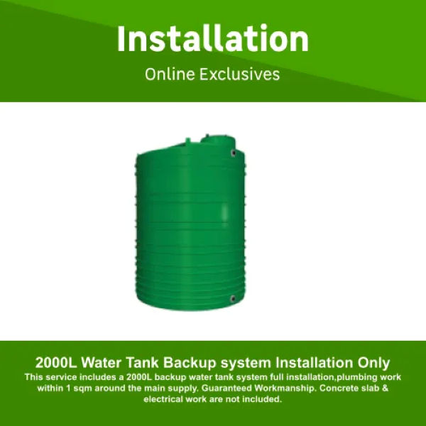 2000L Water Tank Backup System Installation by Juspropa