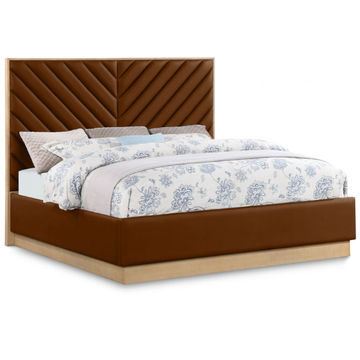 Rhea Sleigh Bed Queen -Brown
