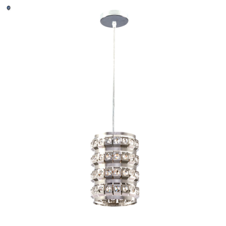 Polished Stainless Steel Pendant with Acrylic Crystals