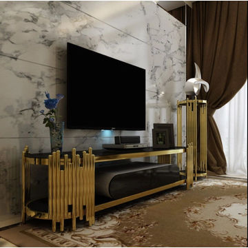 Caleb Golden Plasma Stand