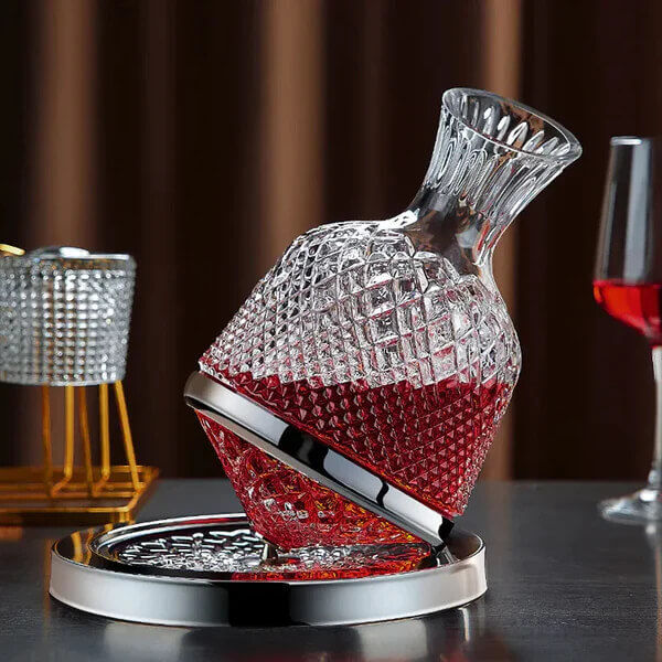 Rotating Wine Decanter - Silver