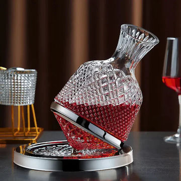 Rotating Wine Decanter - Silver