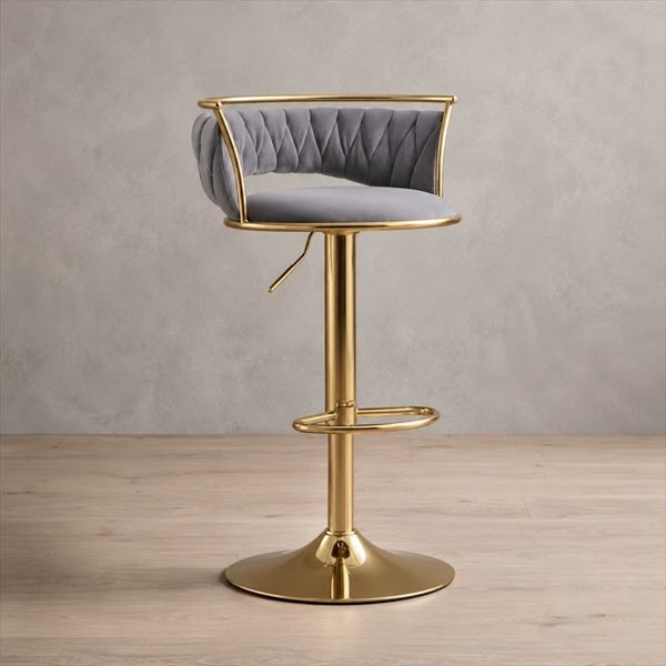 Prestige Home - Luca Velvet Barstool - Grey