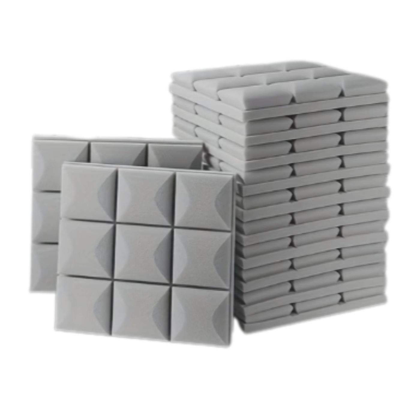 Acoustic Panel Echo-Less Foam Grey Mushroom 30x30x5cm (Pack of 12)