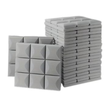 Acoustic Panel Echo-Less Foam Grey Mushroom 30x30x5cm (Pack of 12)