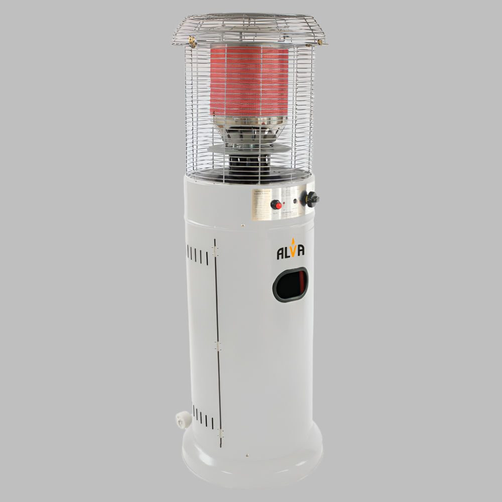 Short Stand Gas Patio Heater 1.35m Light Cement Grey