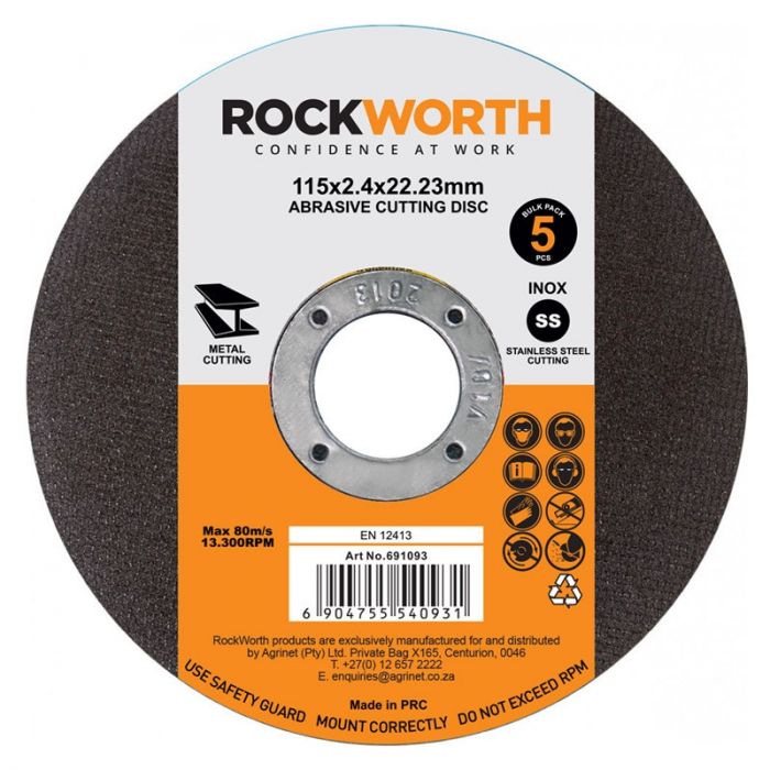 Rockworth - Cutting Disc Steel 115X3.0mm 5Pack