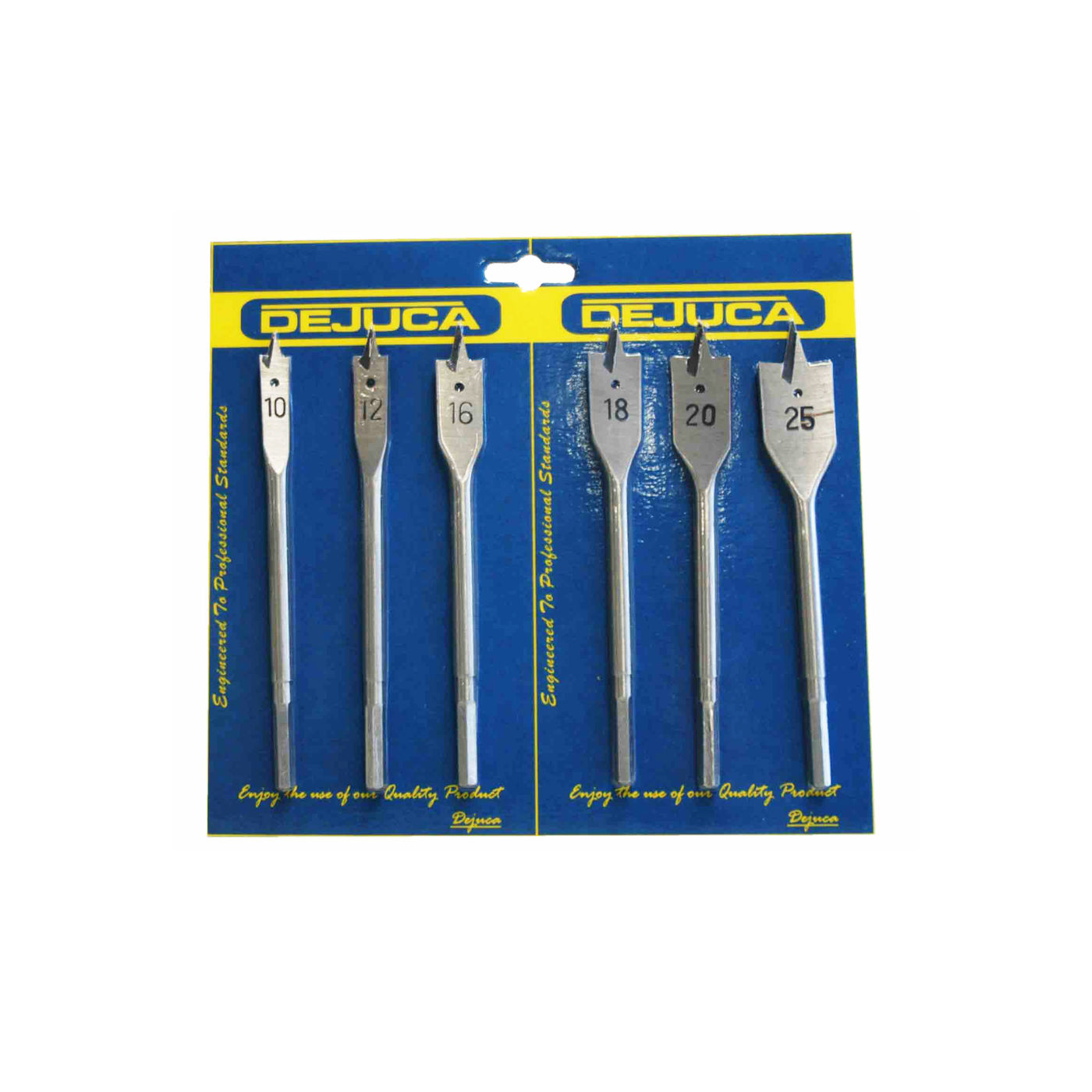 Dejuca - Flat Bit Set - 10/12/16/18/20/25 - 6/Card - 3 Pack