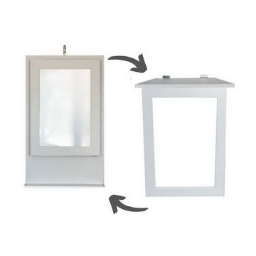 Fold Up Wall Mounted Desk & Mirror 100x60cm - White